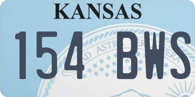 KS license plate 154BWS