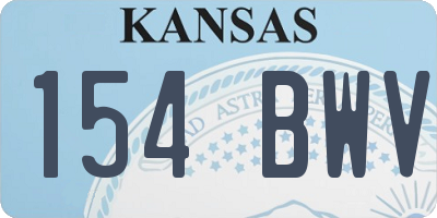 KS license plate 154BWV
