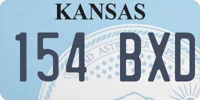 KS license plate 154BXD