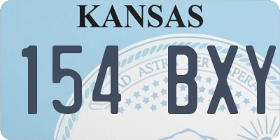 KS license plate 154BXY