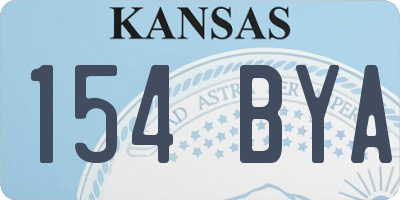 KS license plate 154BYA