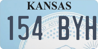 KS license plate 154BYH