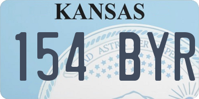 KS license plate 154BYR