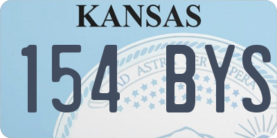 KS license plate 154BYS