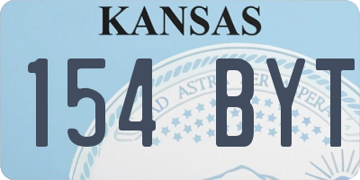 KS license plate 154BYT
