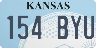 KS license plate 154BYU
