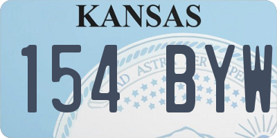 KS license plate 154BYW
