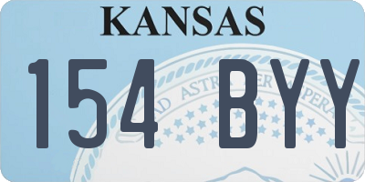 KS license plate 154BYY