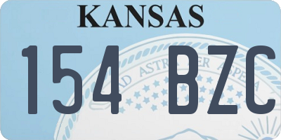 KS license plate 154BZC