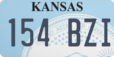 KS license plate 154BZI