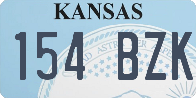 KS license plate 154BZK