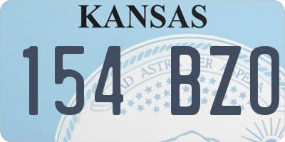 KS license plate 154BZO