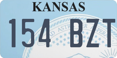 KS license plate 154BZT