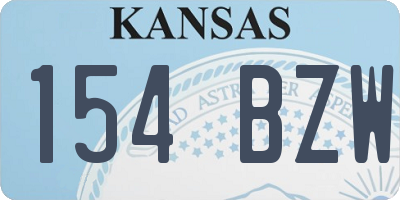 KS license plate 154BZW