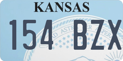 KS license plate 154BZX