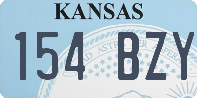 KS license plate 154BZY