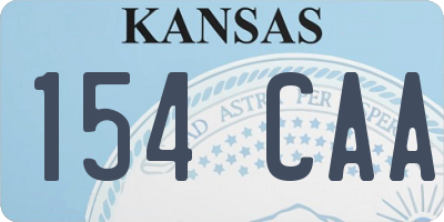 KS license plate 154CAA