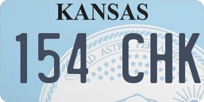 KS license plate 154CHK