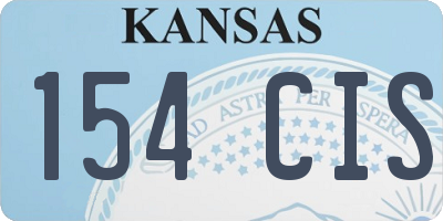 KS license plate 154CIS