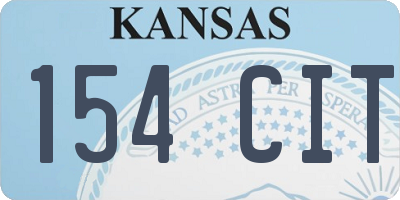 KS license plate 154CIT