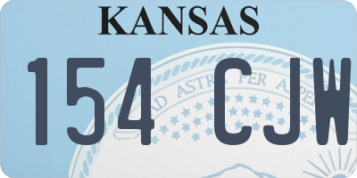 KS license plate 154CJW