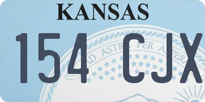 KS license plate 154CJX