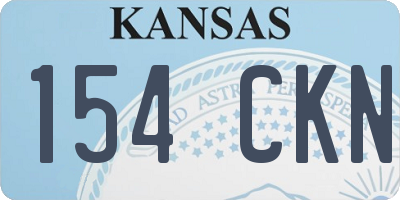 KS license plate 154CKN