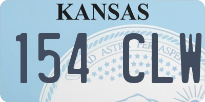 KS license plate 154CLW