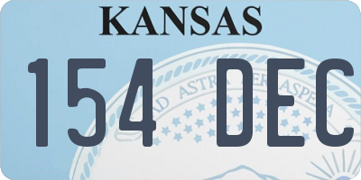 KS license plate 154DEC