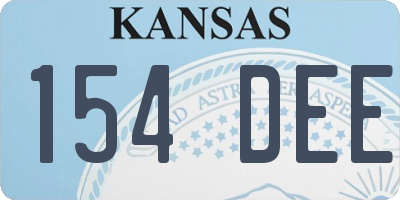 KS license plate 154DEE