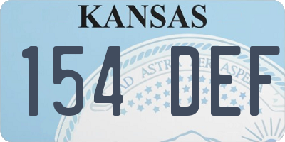 KS license plate 154DEF