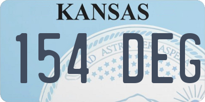 KS license plate 154DEG