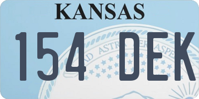 KS license plate 154DEK
