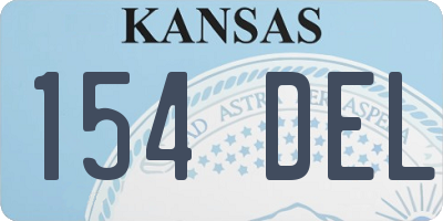 KS license plate 154DEL