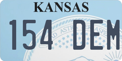 KS license plate 154DEM