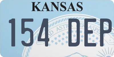 KS license plate 154DEP