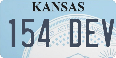 KS license plate 154DEV
