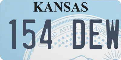 KS license plate 154DEW