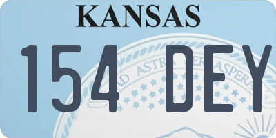 KS license plate 154DEY