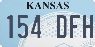 KS license plate 154DFH