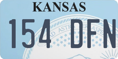 KS license plate 154DFN