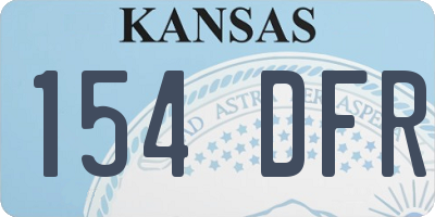 KS license plate 154DFR