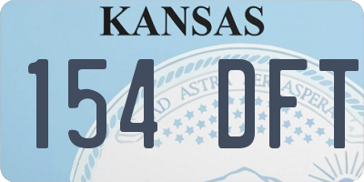 KS license plate 154DFT