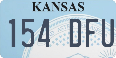 KS license plate 154DFU