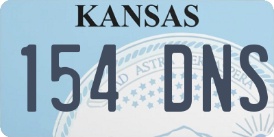 KS license plate 154DNS