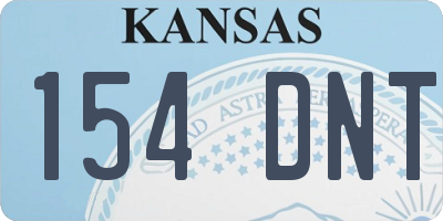 KS license plate 154DNT