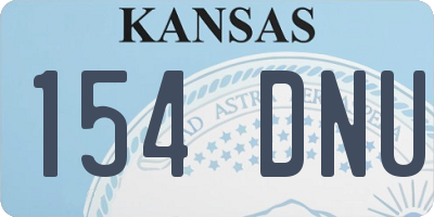 KS license plate 154DNU
