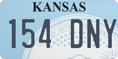 KS license plate 154DNY