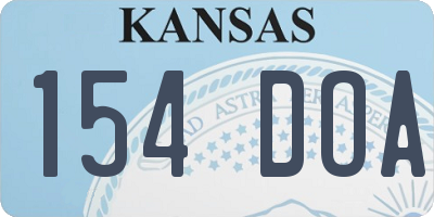 KS license plate 154DOA