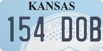 KS license plate 154DOB